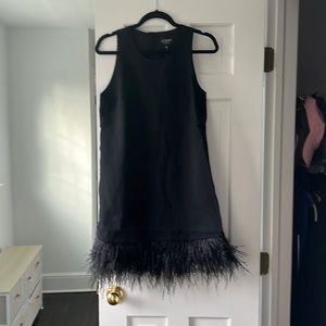 JCrew Collection Feather Trimmed Shift Dress
